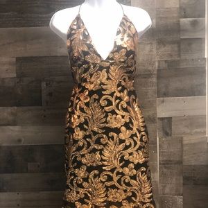 Beautiful black & gold sequins gown